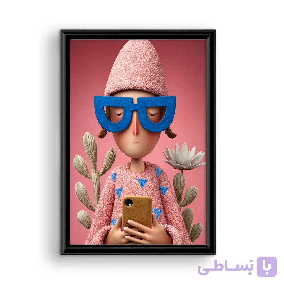 قاب عکس دخترک صورتی