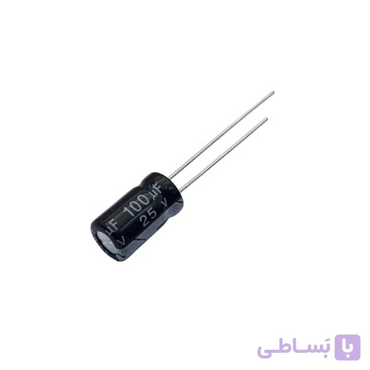 خازن 220 میکرو فاراد  25 ولت(محصول در پک 100 عددی می باشد)