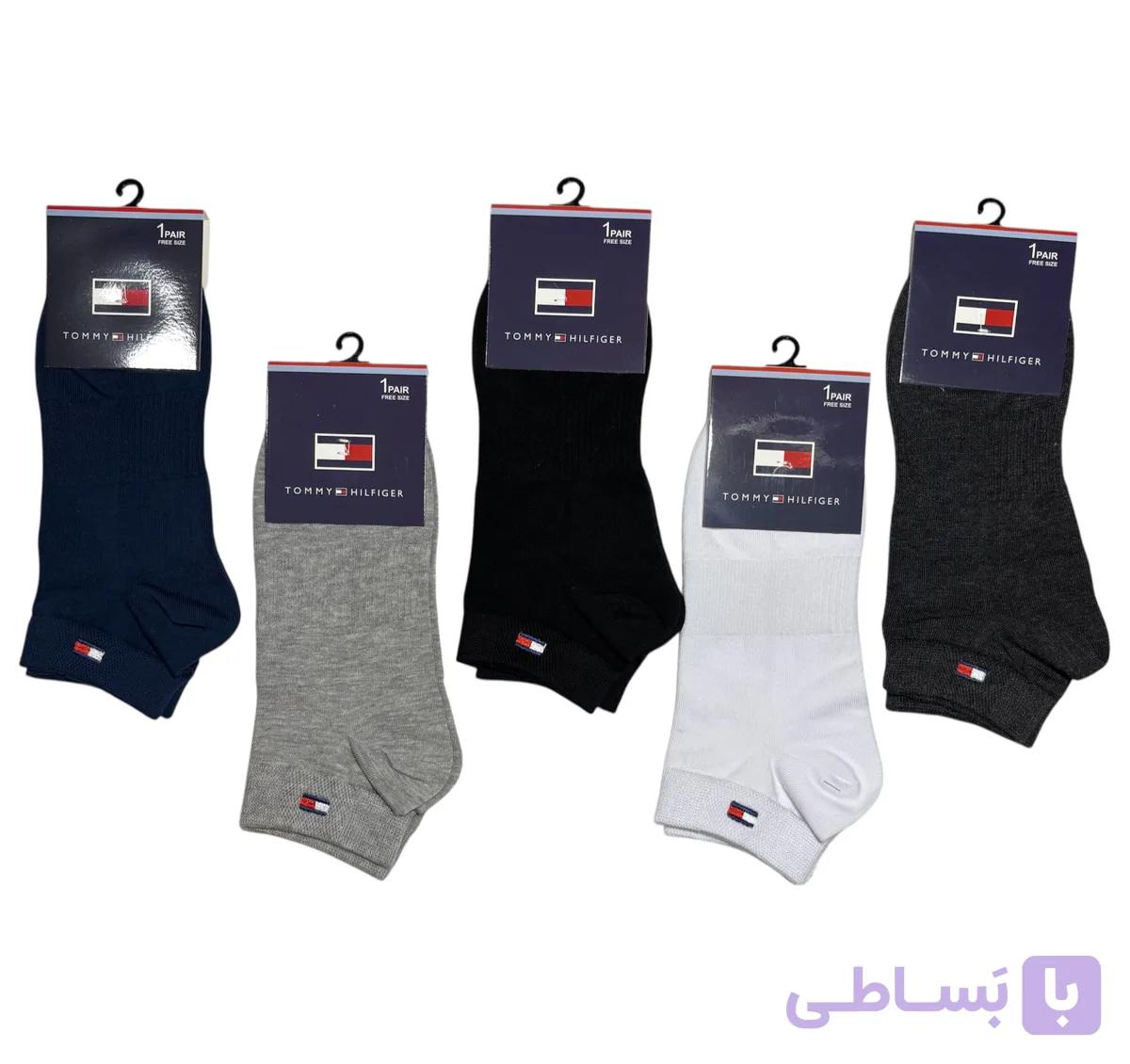 جوراب اسپرت نخ پنبه درجه یک زیرقوزکی مردانه گلدوزی Tommy