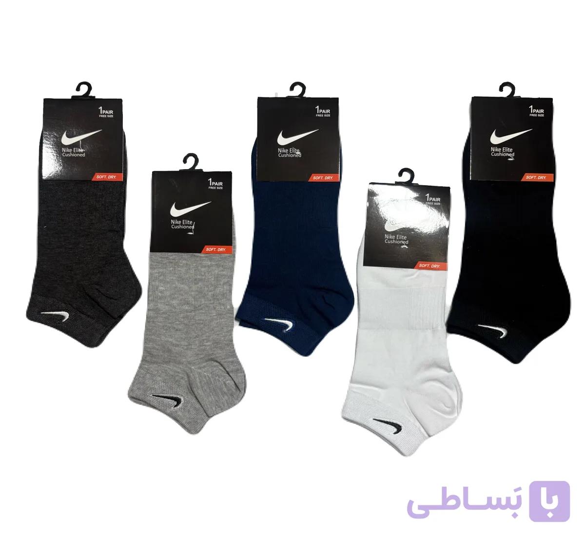 جوراب اسپرت نخ پنبه درجه یک زیرقوزکی مردانه گلدوزی Nike