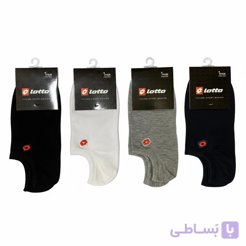 جوراب اسپرت نخ پنبه درجه یک مچی مردانه گلدوزی Lotto