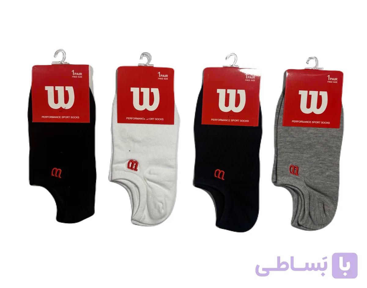 جوراب اسپرت نخ پنبه درجه یک مچی مردانه گلدوزی Wilson