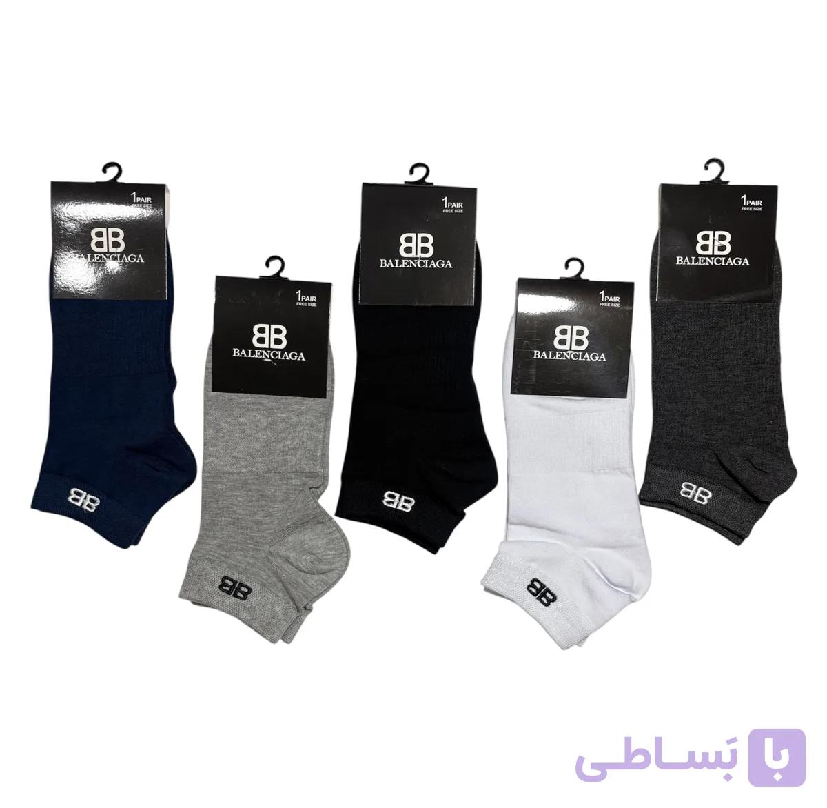 جوراب اسپرت نخ پنبه درجه یک زیرقوزکی مردانه گلدوزی BALENCIAGA