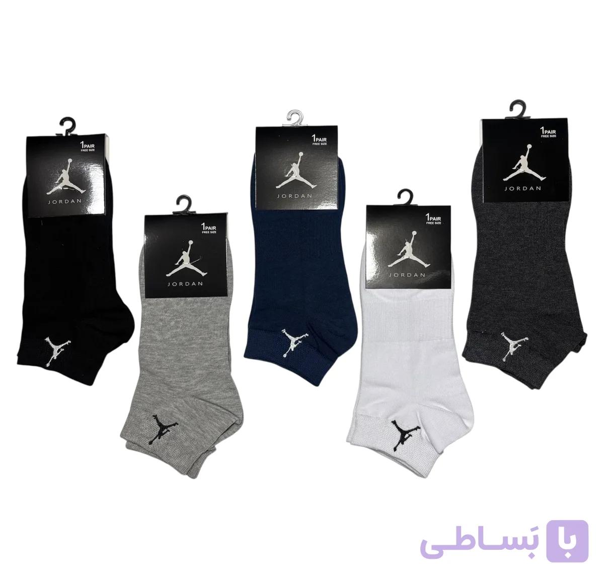 جوراب اسپرت نخ پنبه درجه یک زیرقوزکی مردانه گلدوزی JORDAN