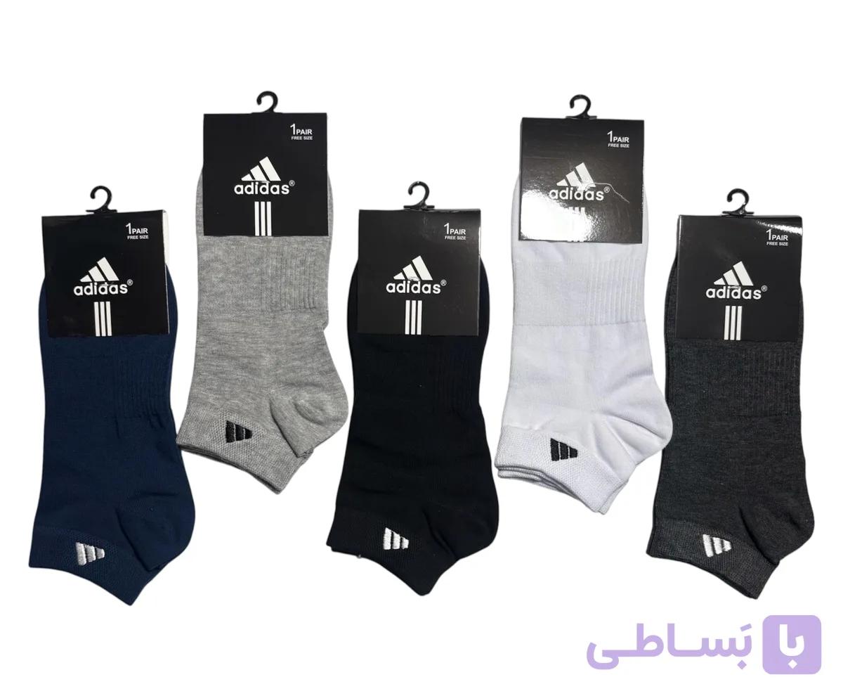 جوراب اسپرت نخ پنبه درجه یک زیرقوزکی مردانه گلدوزی adidas