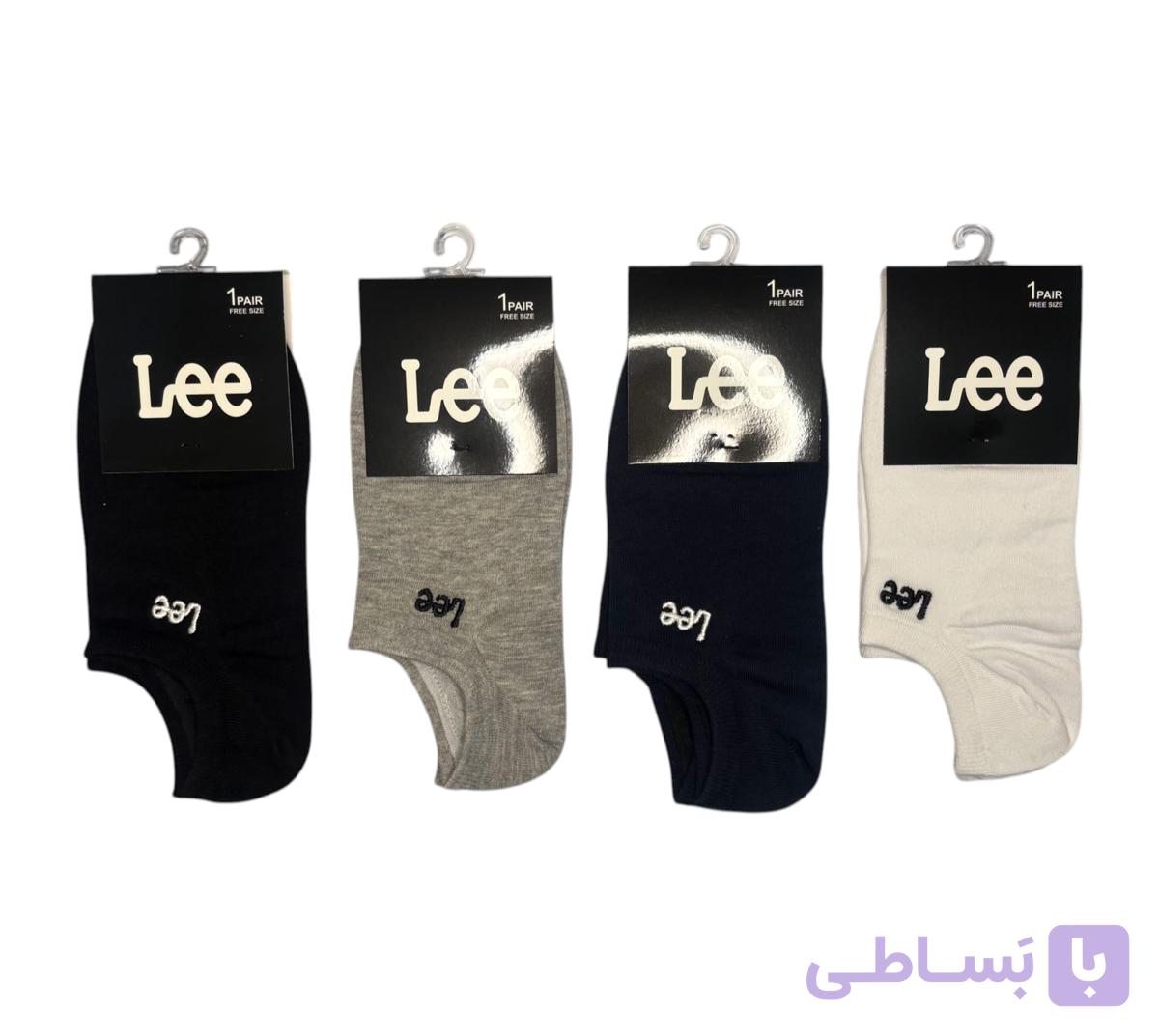 جوراب اسپرت نخ پنبه درجه یک زیرقوزکی مردانه گلدوزی Lee