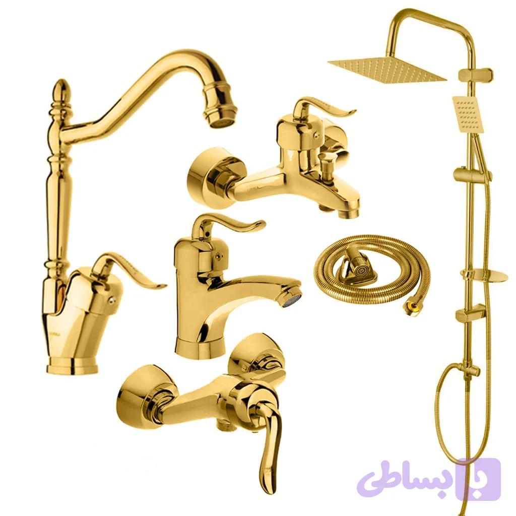 ست ۶ عددی شیرالات قاجاری طلایی با ضمانت ۵ ساله ویان