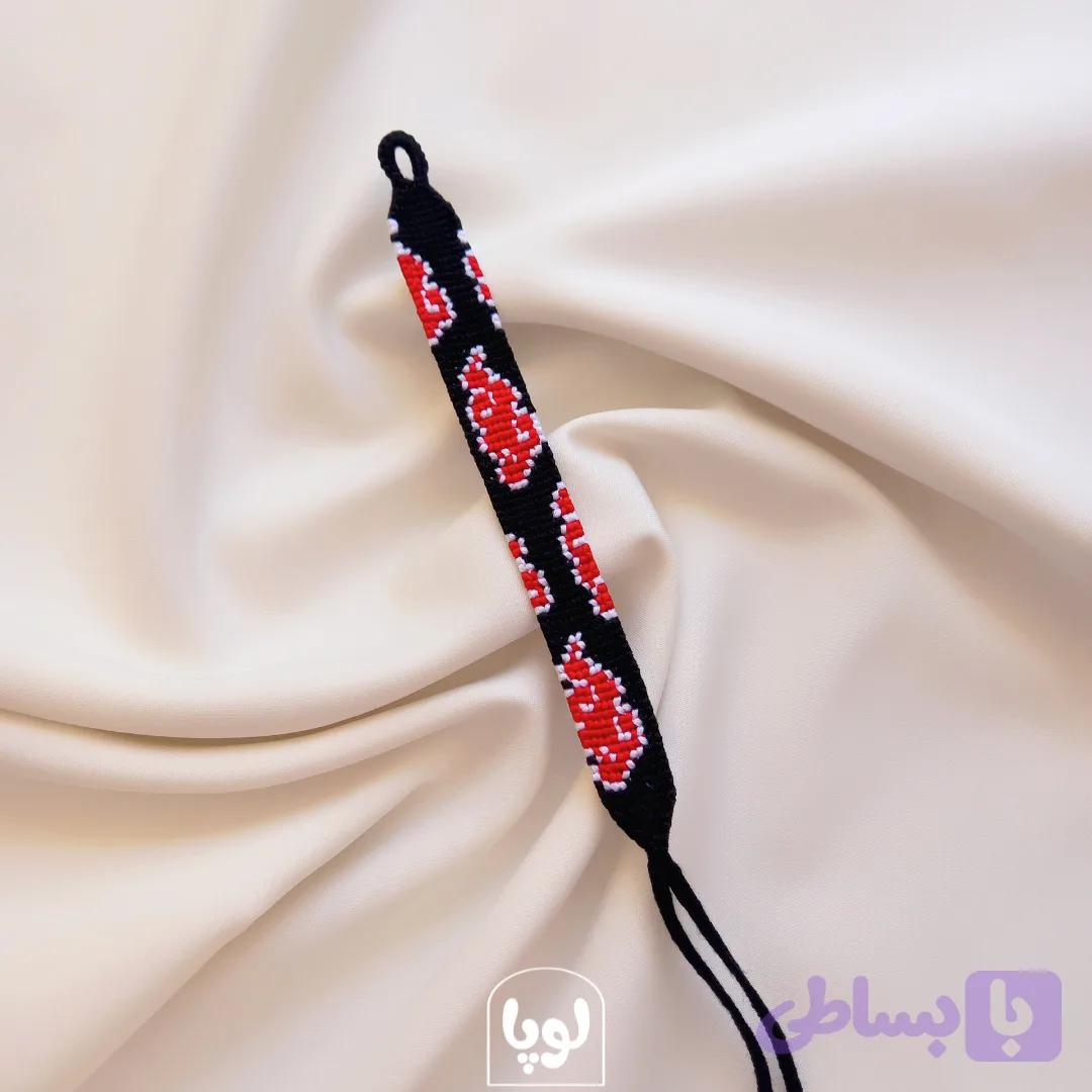 دستبند بافت طرح ابر اکاتسوکی انیمه ناروتو رنگ مشکی
