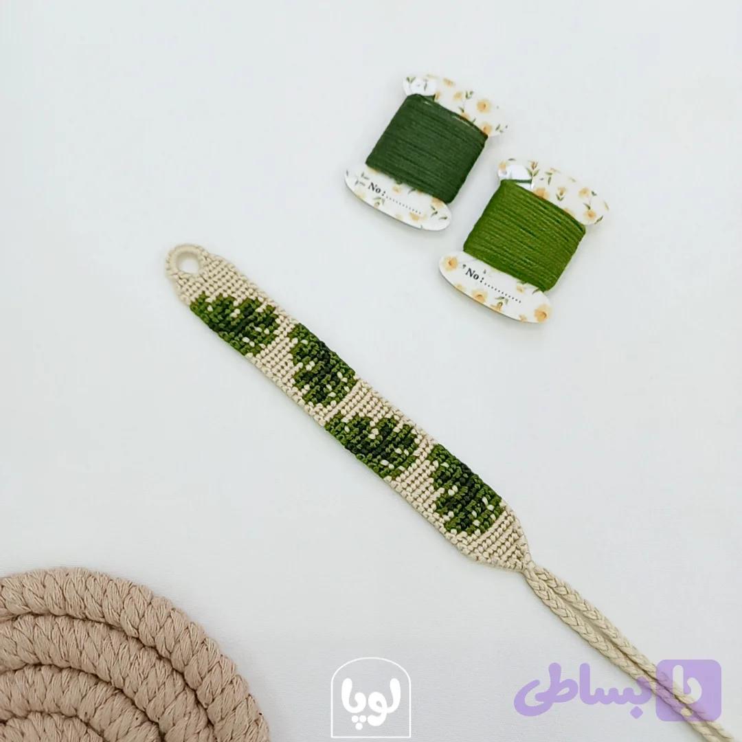 دستبند دوستی طرح برگ انجیری