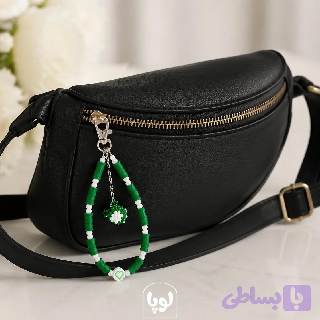 آویز کیف دستساز قورباغه رنگ سبز