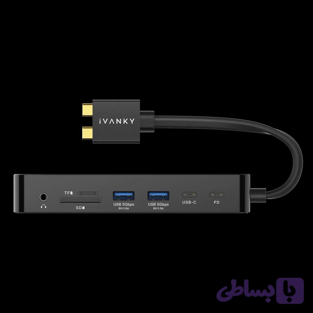 داکینگ استیشن ایوانکی فیوژن‌داک ۱ (iVANKY FusionDock 1) مدل 12 در 2 مخصوص مک‌بوک، دو مانیتور 4K@60Hz، شارژ 96 وات PD، دو HDMI و شبکه گیگابیت — تصویر 1