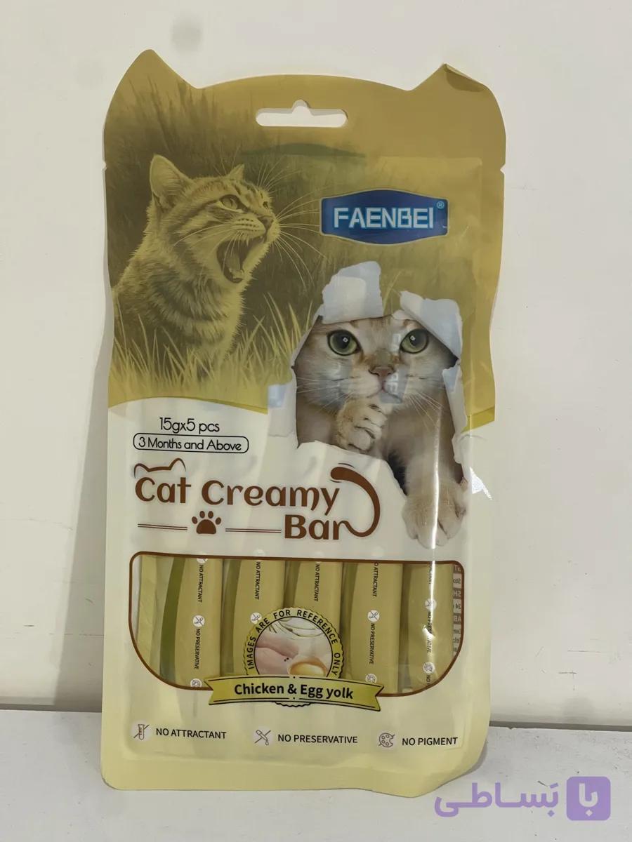 بستنی گربه فنبی 5عددی با طعم  مرغ و تخم مرغ ‌