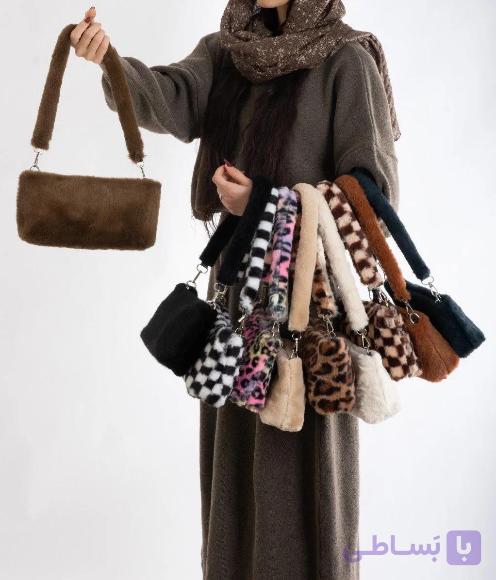 کیف خز دسته بلند دستی و دوشی کد ۱۶