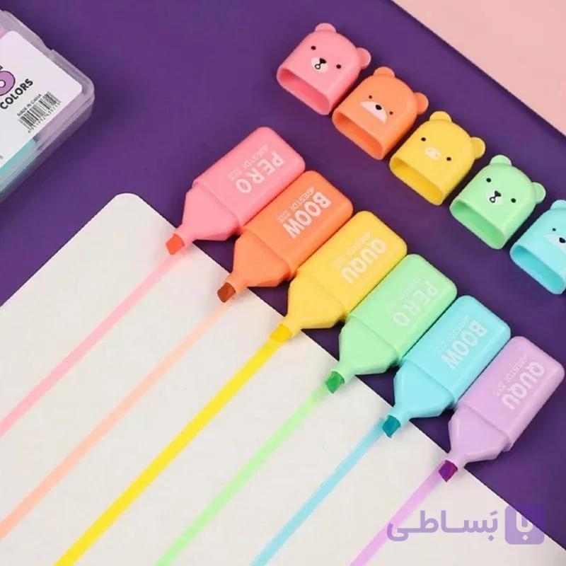 ماژیک هایلایتر خرسی ۶ عددی — تصویر 1
