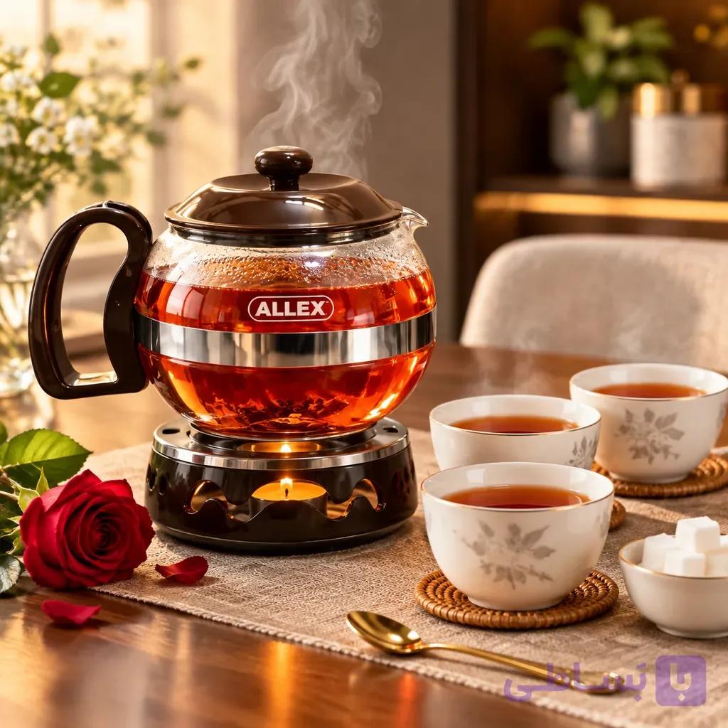 قوری چای شیشه‌ای الکس مدل ۱.۲ لیتری تولید فرانسه — تصویر 1