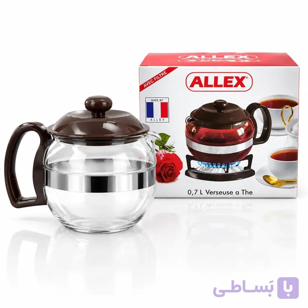 قوری چای شیشه‌ای الکس مدل ۰.۷ لیتری تولید فرانسه — تصویر 1
