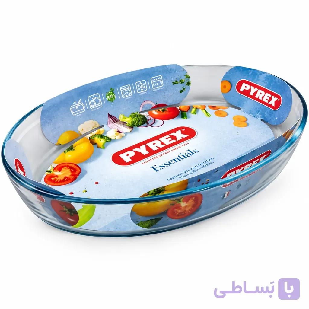 تابه پیرکس بیضی مدل ۳۴۷ ساخت فرانسه ۲۷*۳۹ بدون دسته — تصویر 1