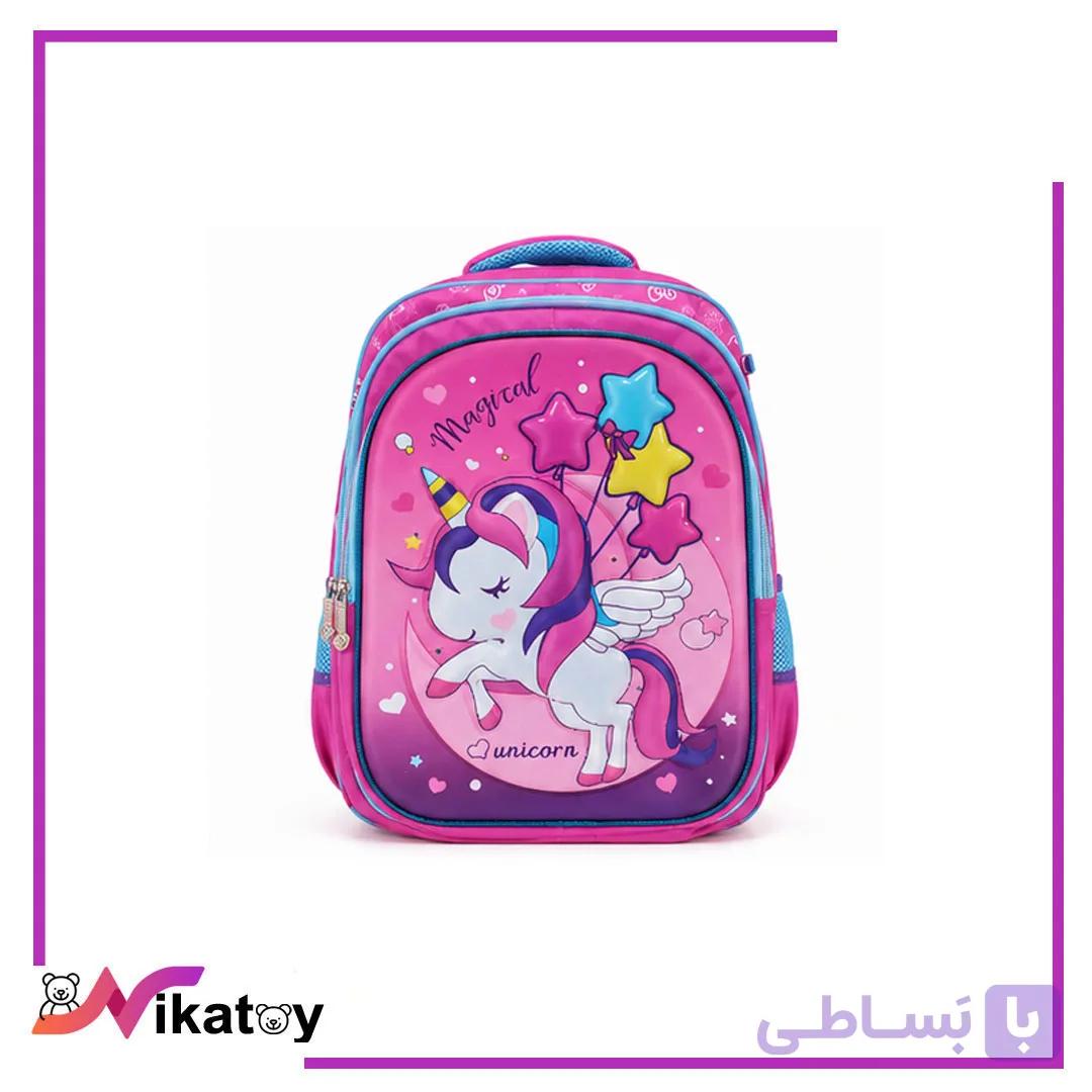 کوله پشتی دخترانه یونیکورن سه بعدی — تصویر 1