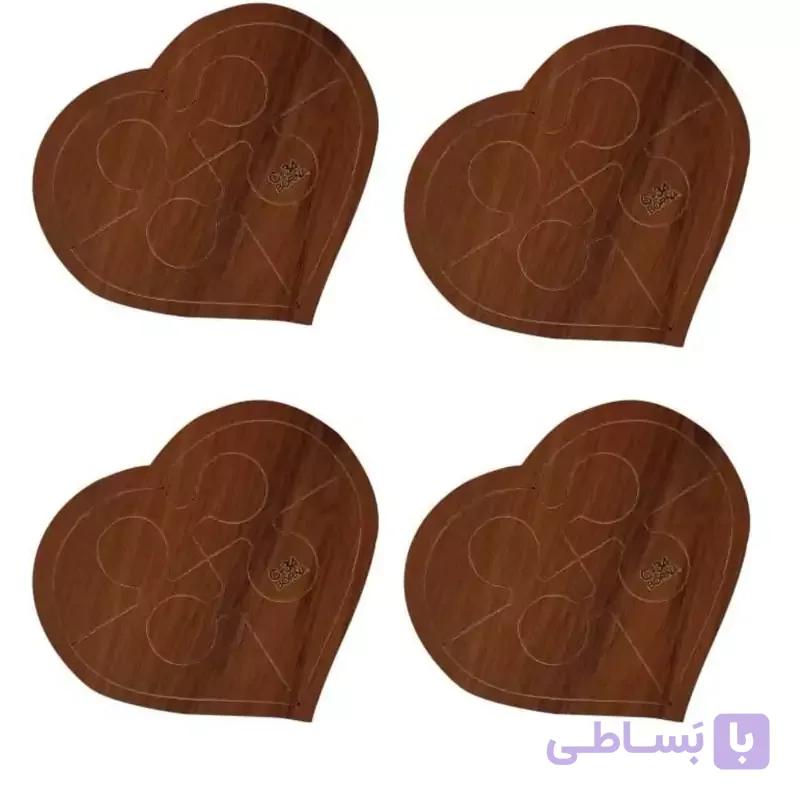 زیر لیوانی مدل قلبی کد c-34 مجموعه 4عددی