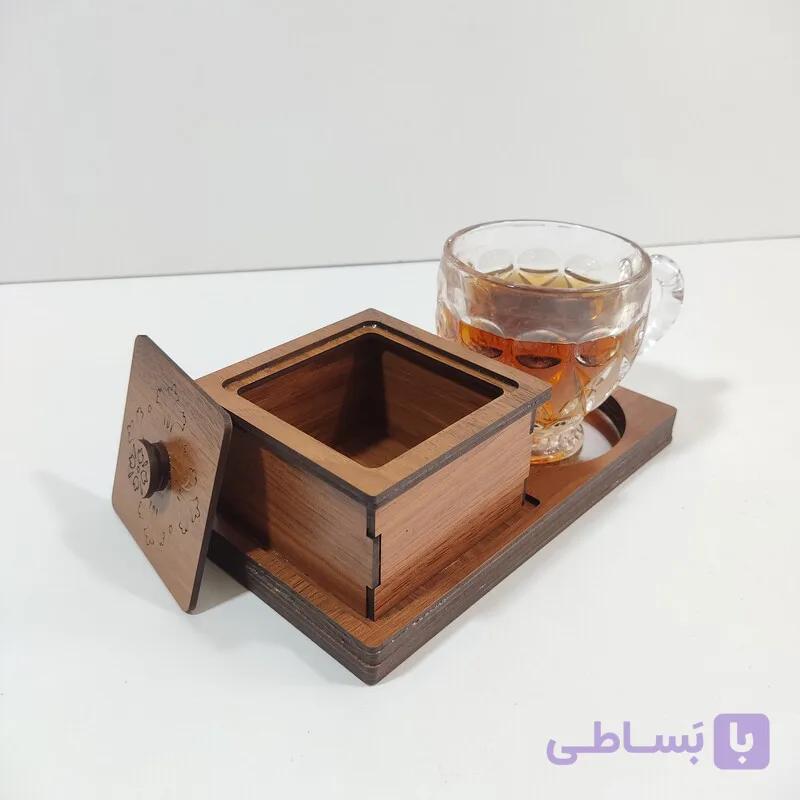 زیر لیوانی و قندان کوچک رومیزی و اداری و شیک و زیبا تک نفره