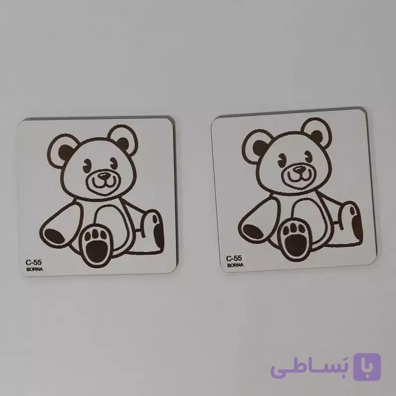 زیر لیوانی مربع مدل خرس (پاندا) رنگ سفید بسته 2عددی