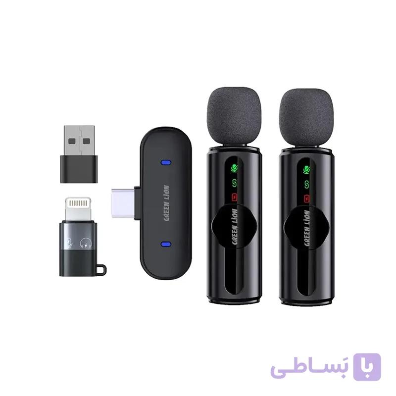 ست میکروفن بی سیم گرین لاین مدل GM-76X با درگاه اتصال USB-C/لایتنینگ/USB-A — تصویر 1