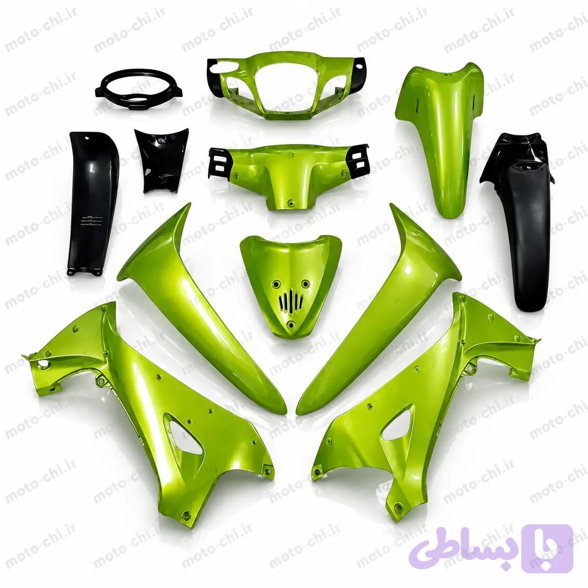 فلاپ ویو رنگ سبز کاهویی جنس اعلا و درجه یک نیم ست(23تیکه) — تصویر 1