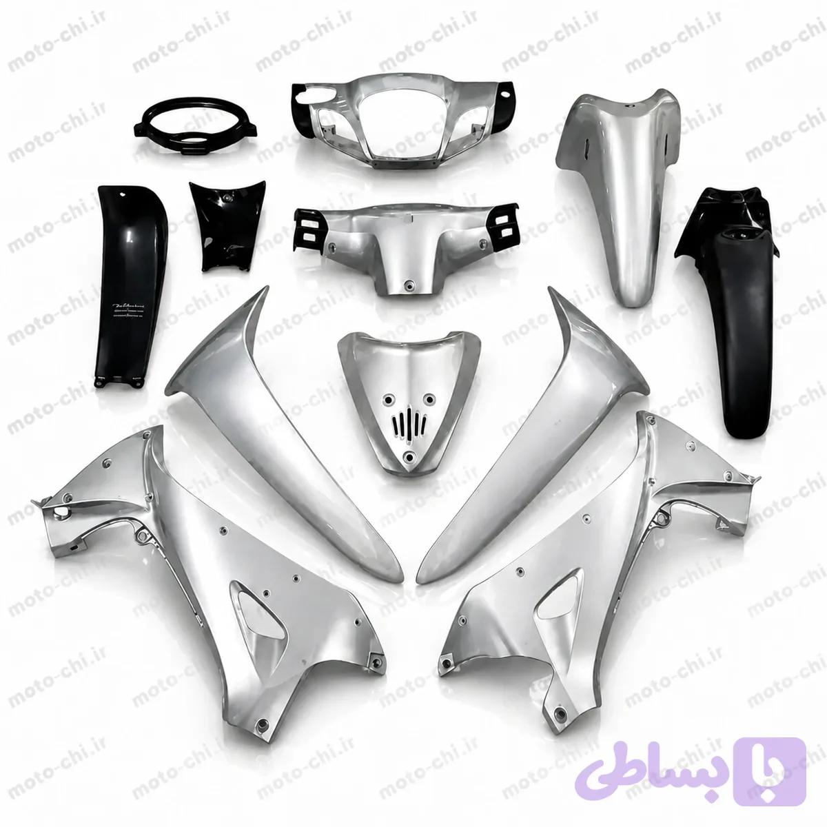 فلاپ ویو نقره ای جنس رادیسون مونتاژی اعلا نیم ست(23تیکه) — تصویر 1