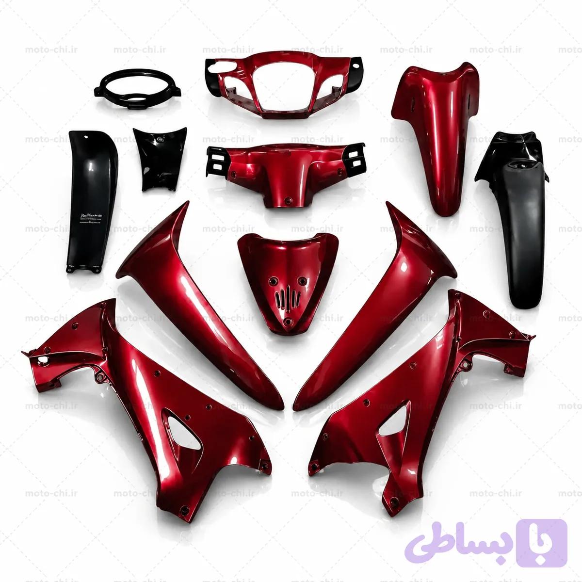 فلاپ ویو رنگ زرشکی جنس اعلا و درجه یک نیم ست (23تیکه) — تصویر 1