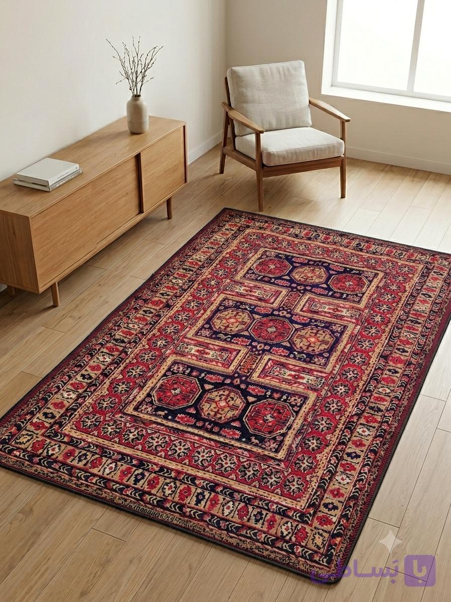 روفرشی مخمل 2 رو طرح قالیچه سنتی