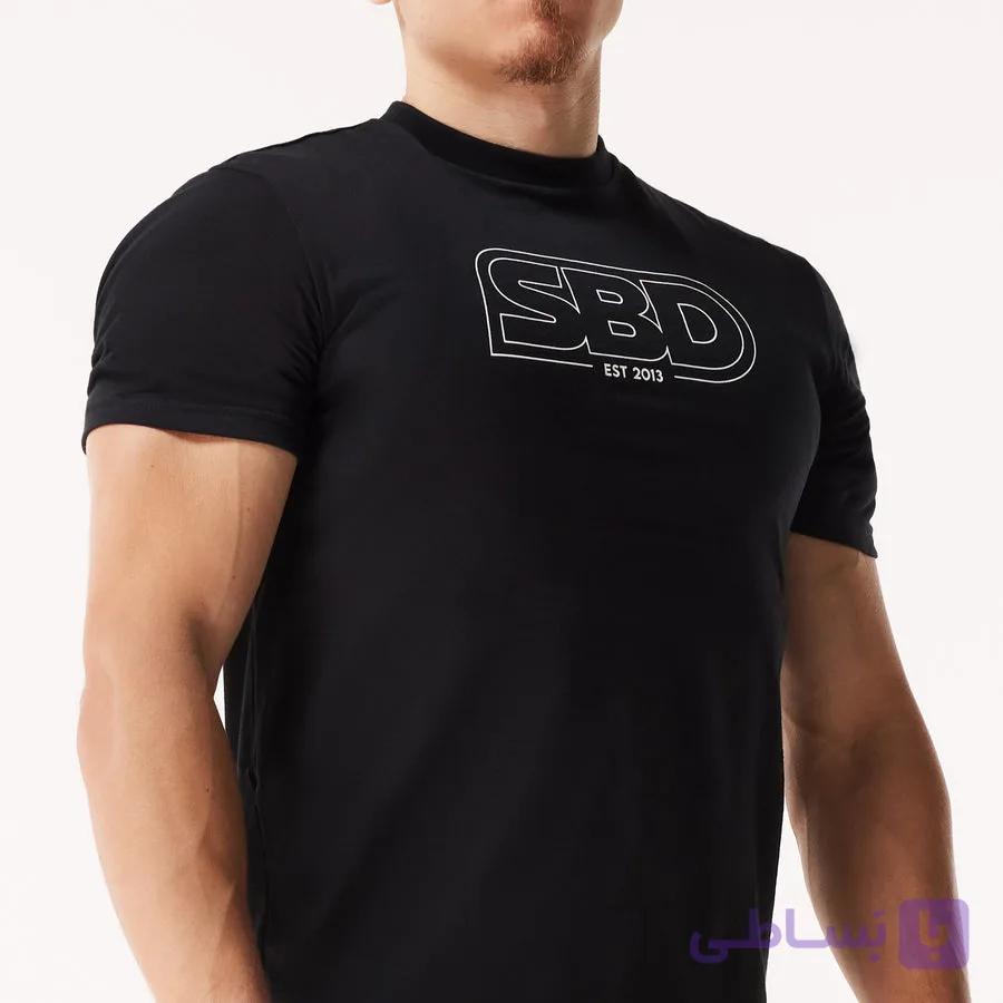تیشرت مشکی طرح SBD — تصویر 1