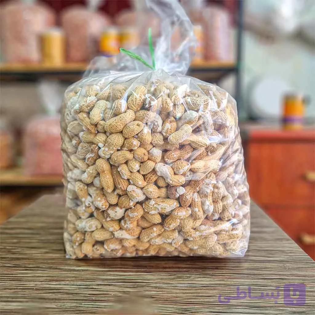 بادام زمینی با پوست شور غلافدار مغان 1 کیلوگرم — تصویر 1