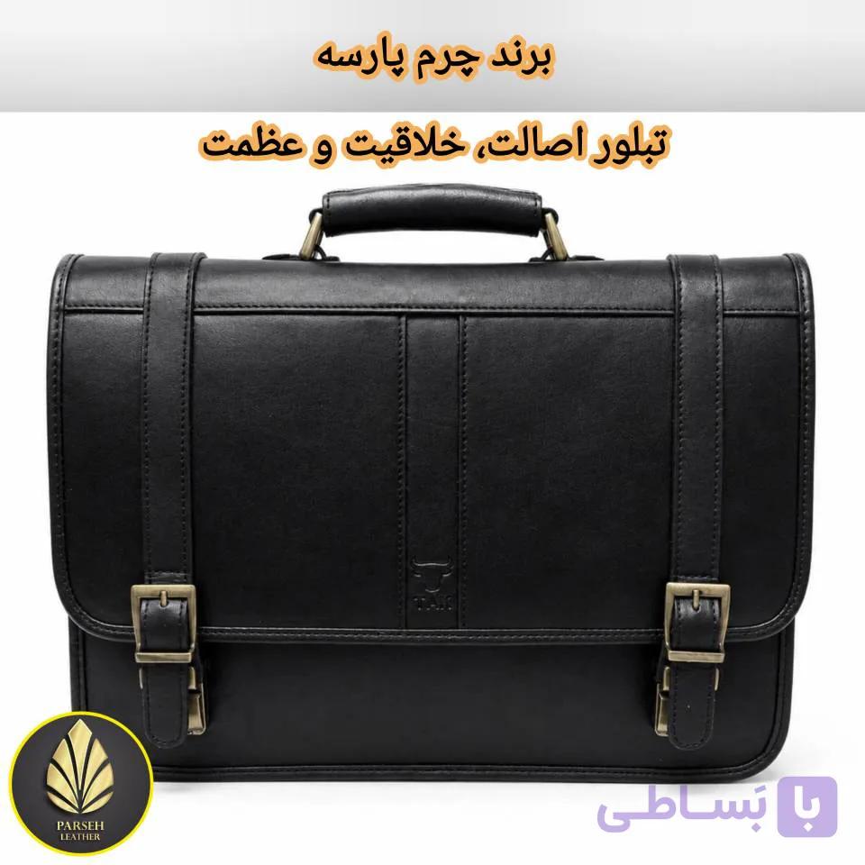 کیف اداری چرم لوکس مردانه و زنانه (کیف اداری چرمی) مدل PL-K-26- کیف چرم گاوی مدیریتی مخصوص وکلا و پزشکان اصیل و حرفه ای — تصویر 1