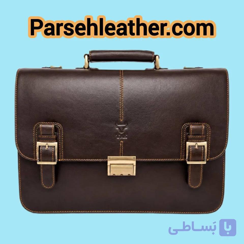 کیف مدیریتی چرم طبیعی رمزدار (کیف دیپلمات چرم با قفل رمزدار) مدل PL-K-32- کیف اداری چرم رمزدار مخصوص دانشجویان و افراد اصیل و حرفه ای رمزدار — تصویر 1