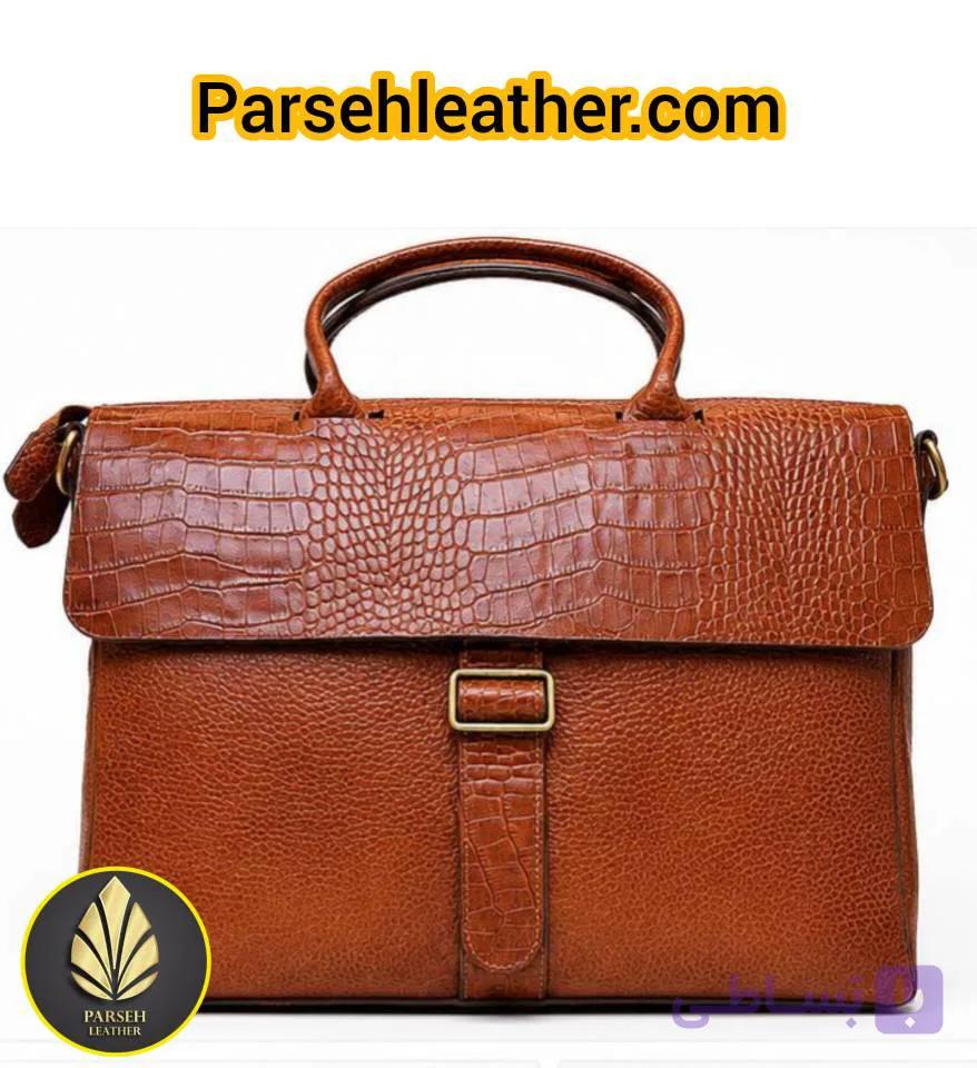 کیف اداری چرم طبیعی سوپرلوکس صادراتی (کیف اداری مردانه و زنانه) مدل PL-K-20- کیف اداری چرمی اصل مدیریتی مخصوص افراد خوش استایل و حرفه ای — تصویر 1