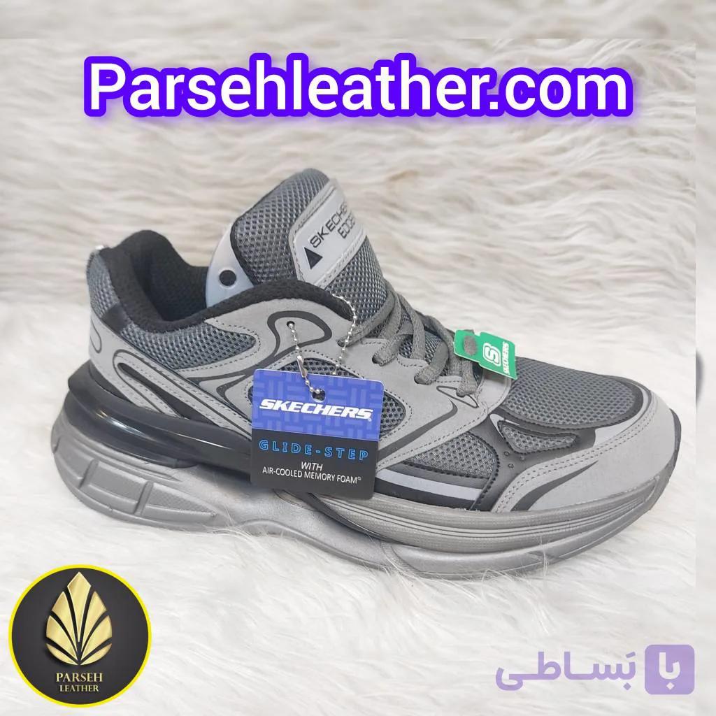 کتونی راحتی اسکیچرز مردانه (جدیدترین کتونی اسپرت اسکیچرز مردانه) برند چرم پارسه مدل PL4S- کفش پیاده روی اسکیچرز شیک مخصوص آقایان ورزشکار و خوش استایل — تصویر 1
