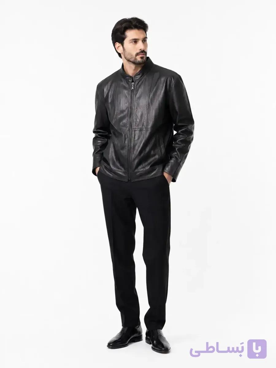 کت چرم طبیعی اورجینال برند (REAL LEATHER) کد 0319 — تصویر 1