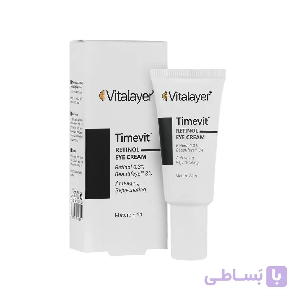 ویتالیر کرم دور چشم جوانساز تایم ویت 20ml RETINOL %0.03 — تصویر 1