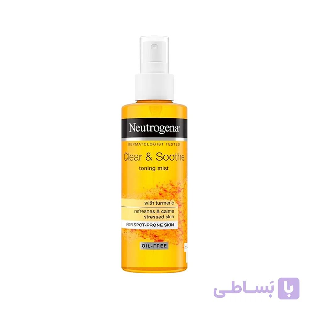 اسپری تونر آبرسان پوست چرب زردچوبه نوتروژینا Neutrogena Clear  Soothe Toning Mist 125ml
