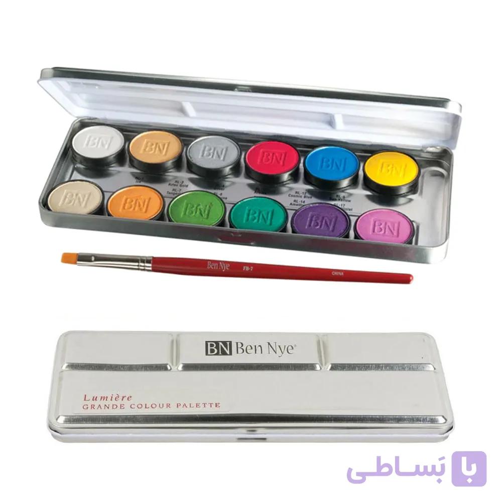 پالت گریم سایه چشم 12 رنگ بن نای Ben Nye Lumiere Grande Colour Powder Makeup Palette Contains 12 Shades
