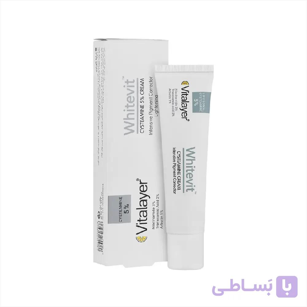 ویتالیر سیستئامین کرم ضد لک و روشن کننده قوی 5% وایت ویت 40ml — تصویر 1