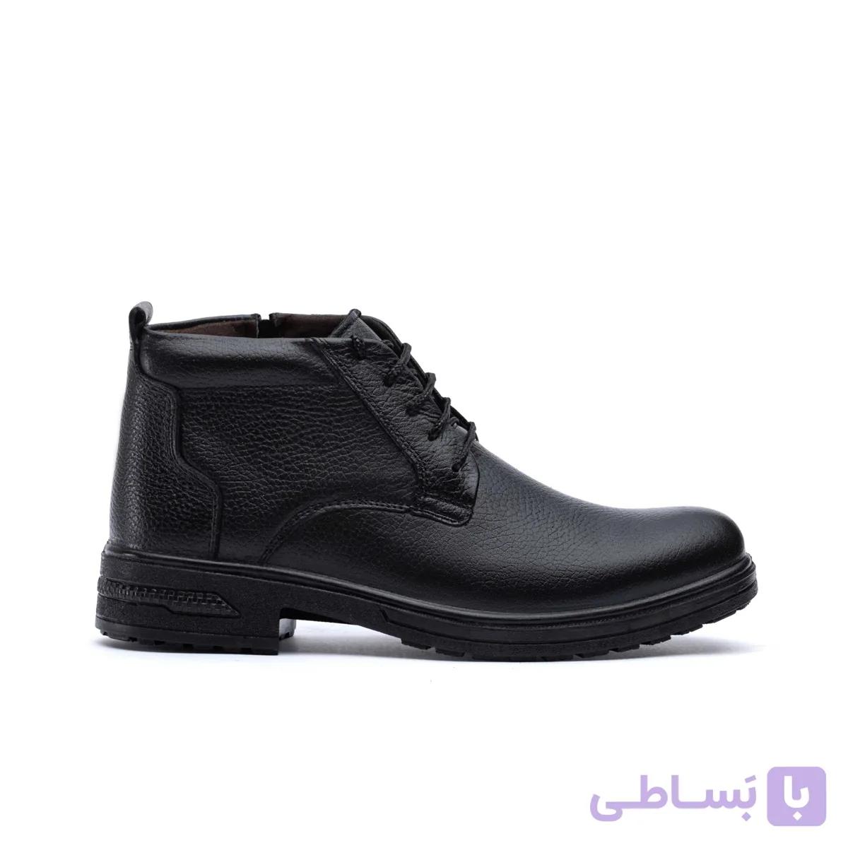 نیم بوت چرم مردانه مدل سافتی بندی — تصویر 1