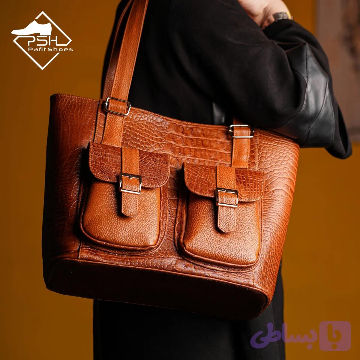 کیف چرم زنانه مدل دو جیب — تصویر 1