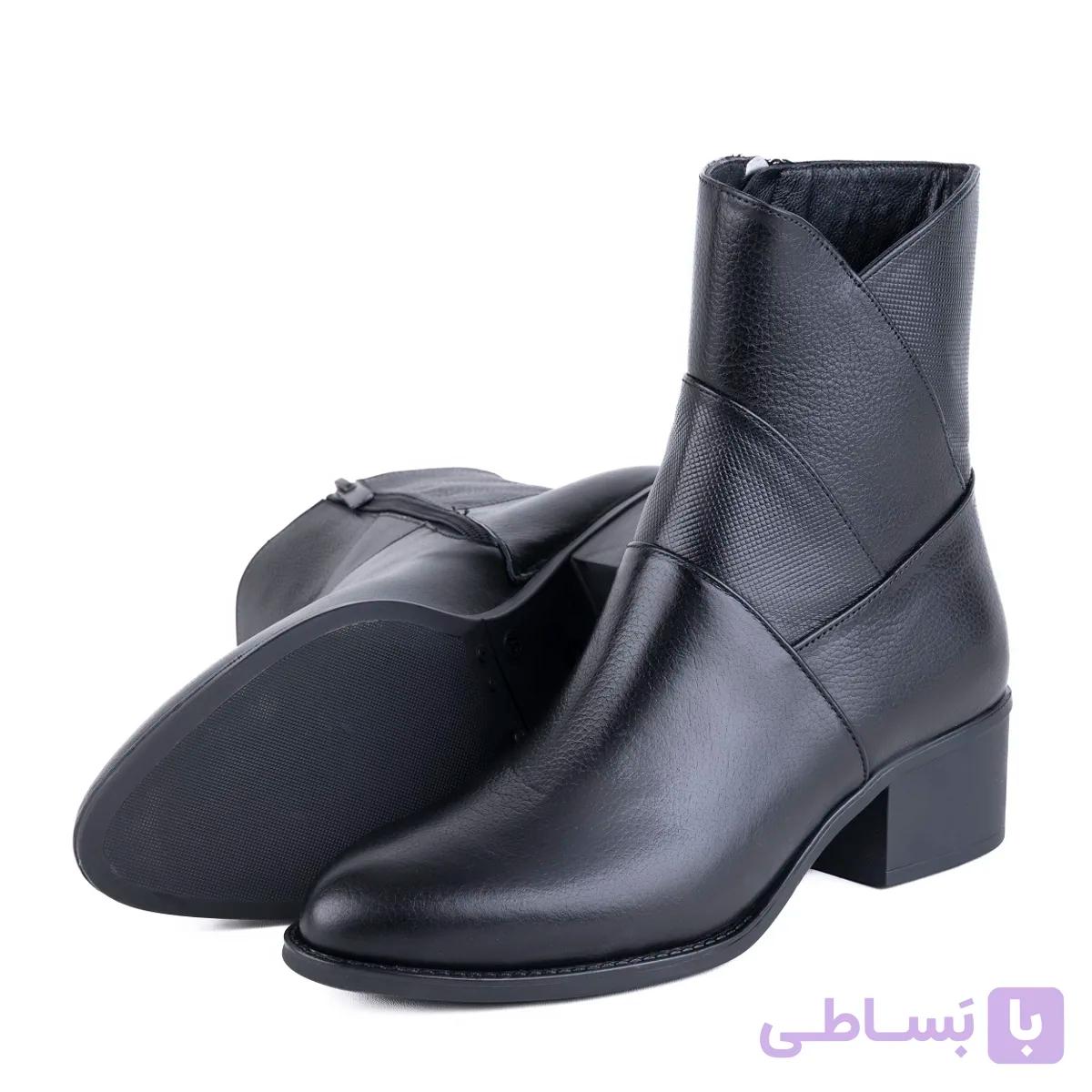 نیم بوت چرم زنانه مدل ژاکلین — تصویر 1