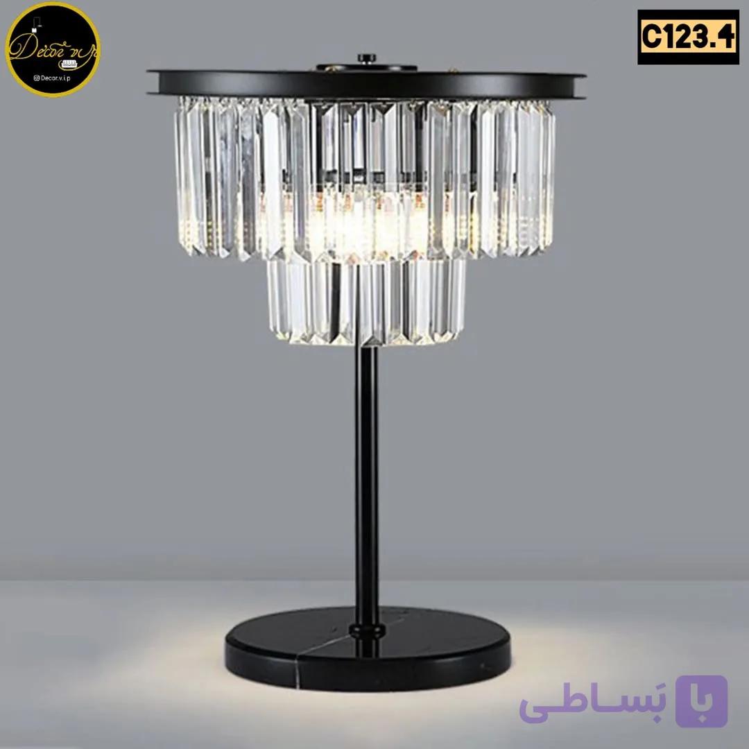 آباژور رومیزی کریستالی مدرن مناسب اتاق خواب و پذیرایی کد C123