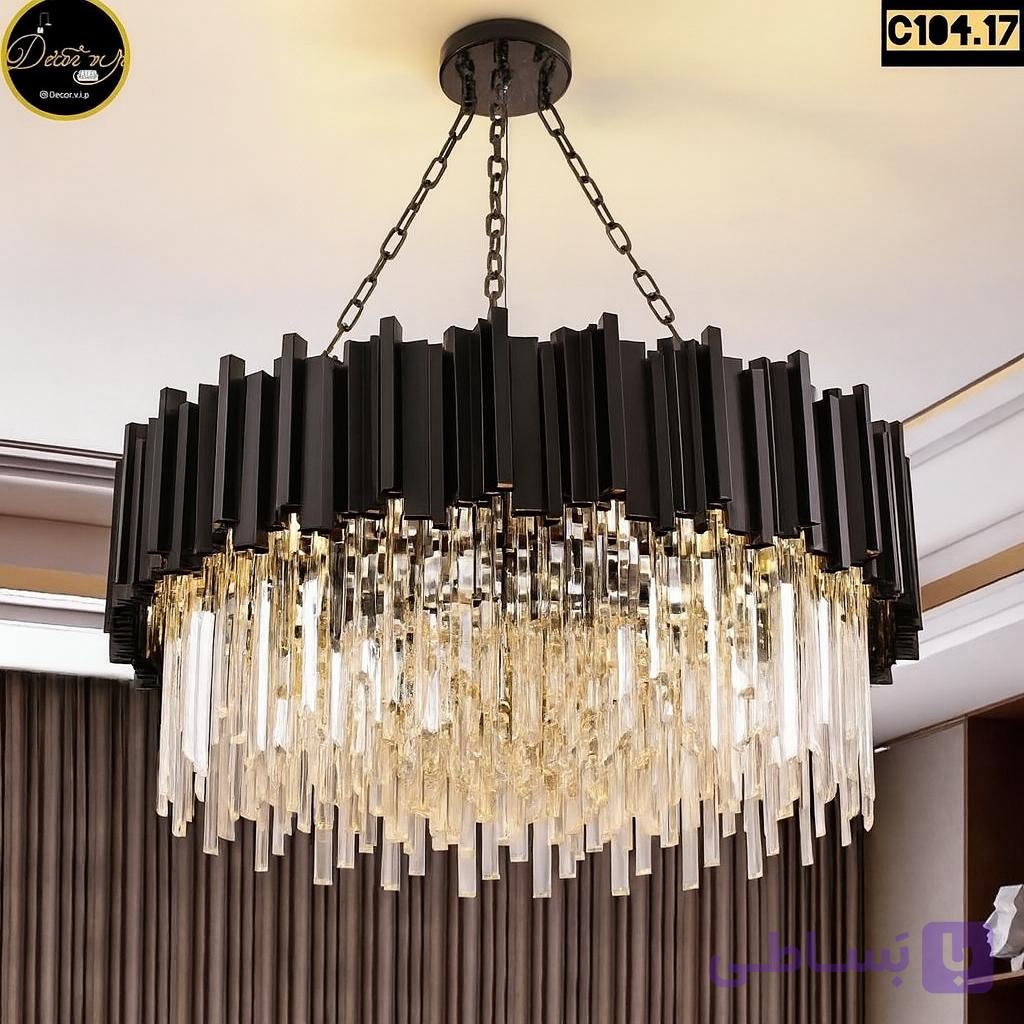 لوستر کریستالی مدرن ۱۳ شعله مناسب پذیرایی کد C103