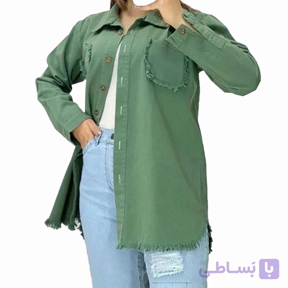 مانتو کتان زنانه جیب گلدوزی زاپدار کد d416 — تصویر 1
