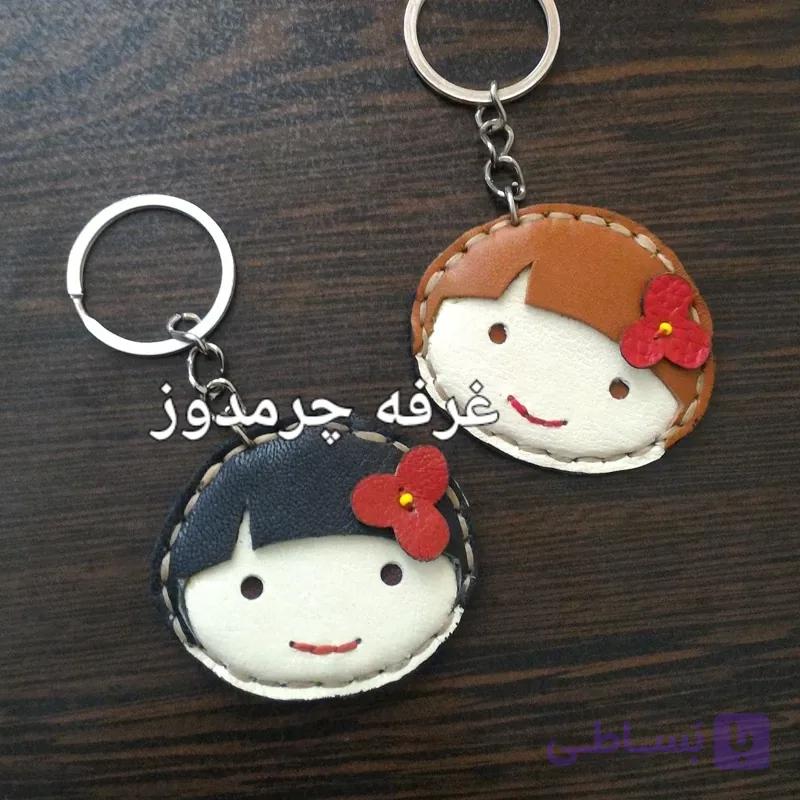 جاکلیدی چرم طبیعی جاکلیدی گاو رنگارنگ جاکلیدی خلاقانه جاکلیدی شیک دست دوز