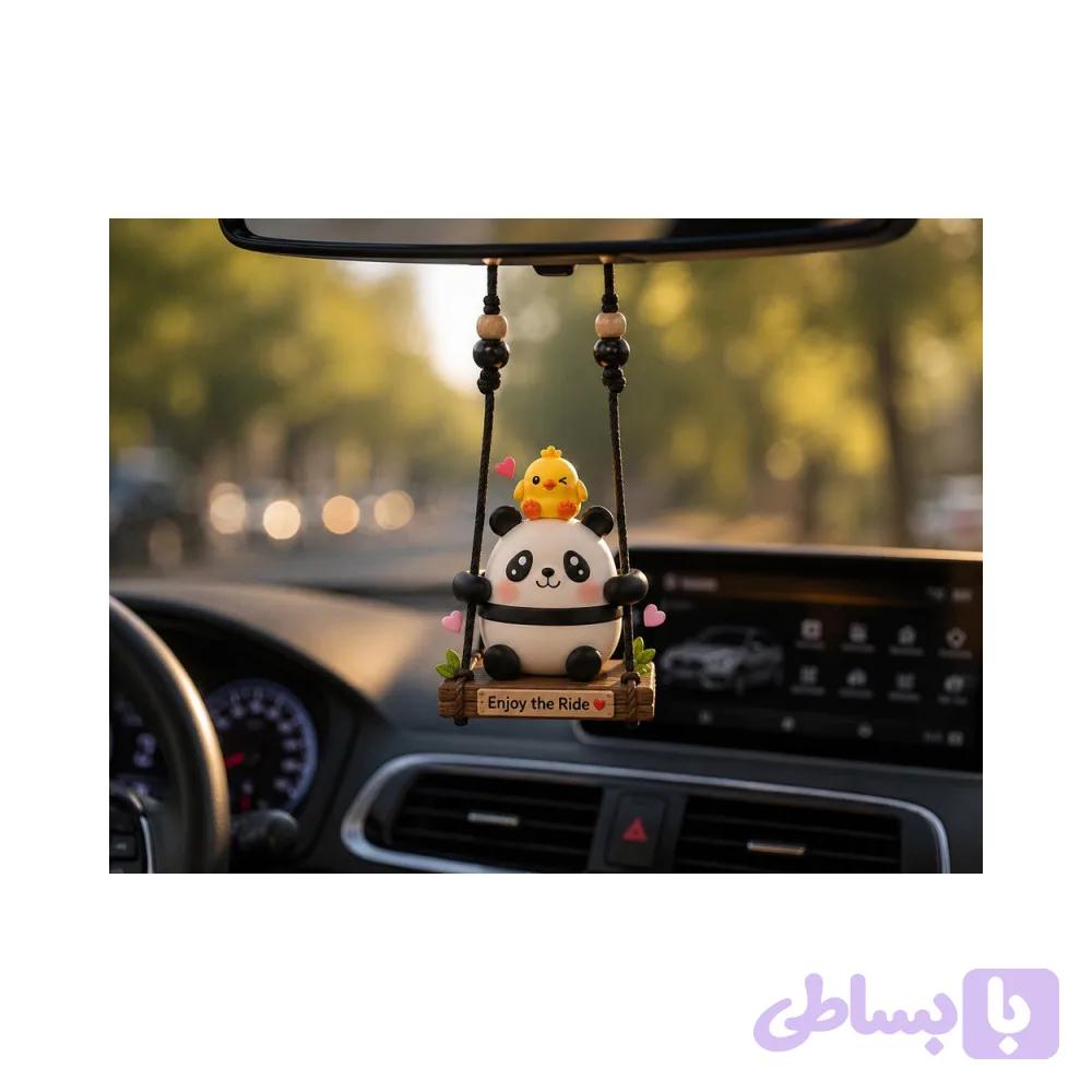 آویز ماشین پاندا و جوجه قلبی