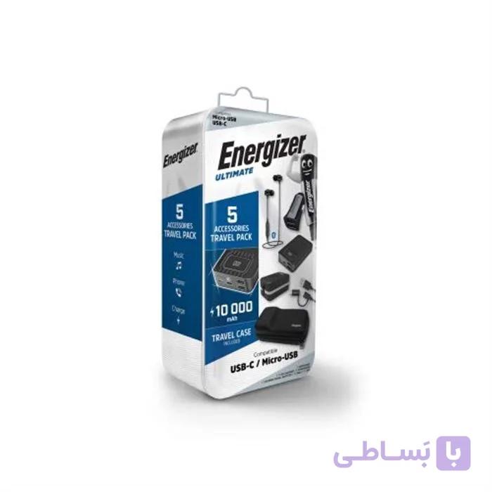 پک مسافرتی Energizer ( پاور بانک، آداپتور، شارژر فندکی،هندزفری بلوتوث و…) — تصویر 1
